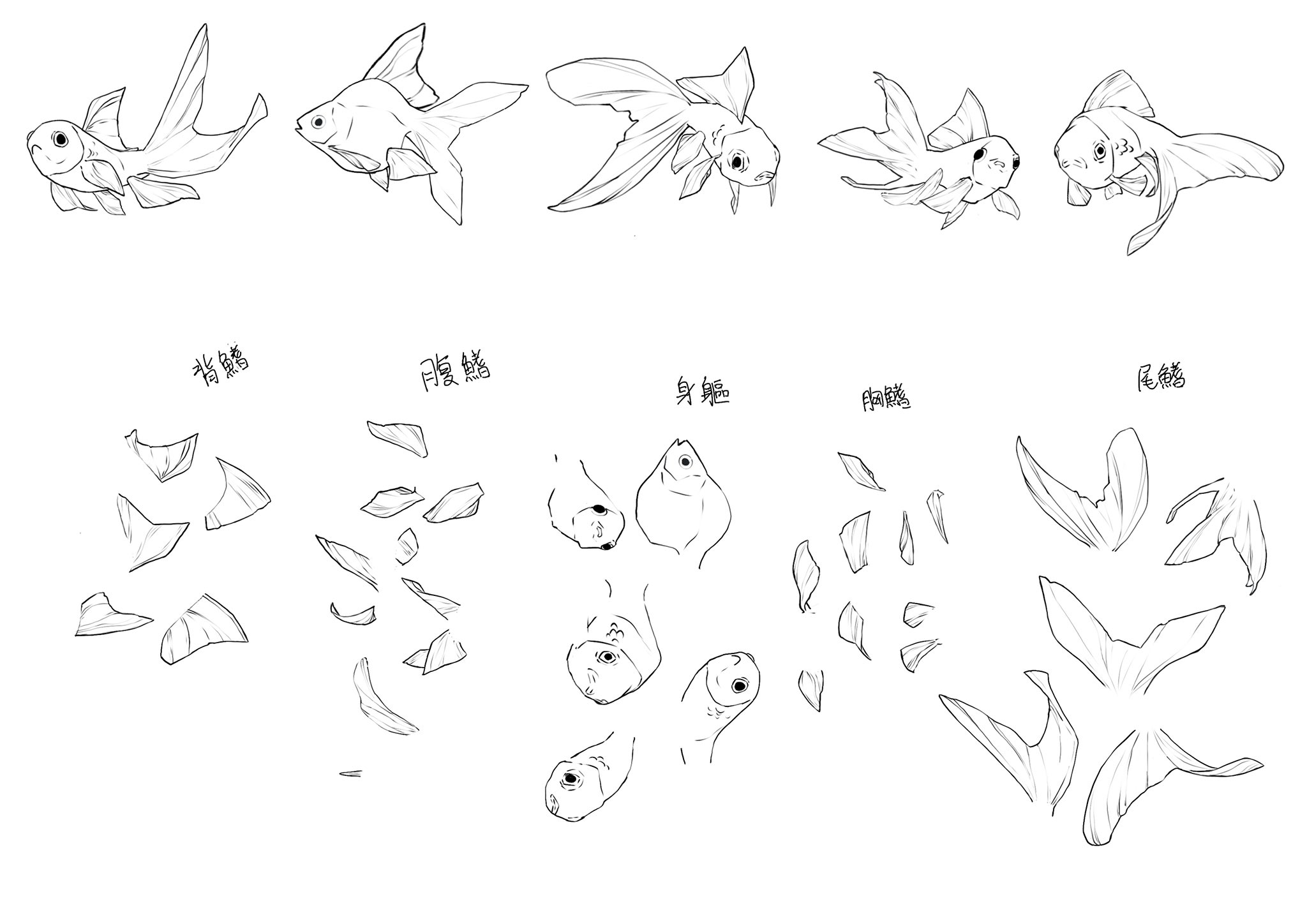 把臭金魚拆解再隨機拼接，又是新的五條臭金魚